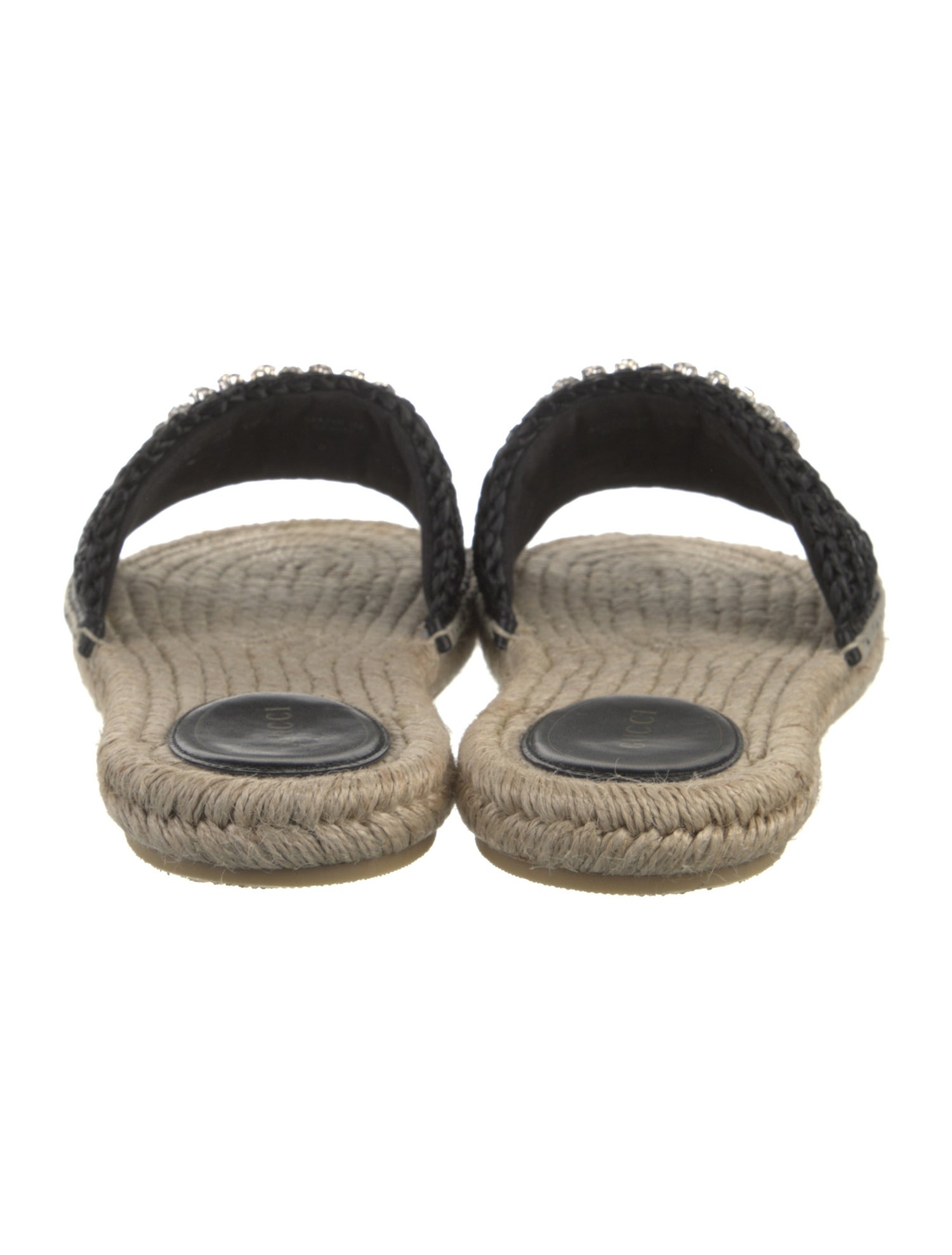 Gucci Double G Logo Straw Espadrilles